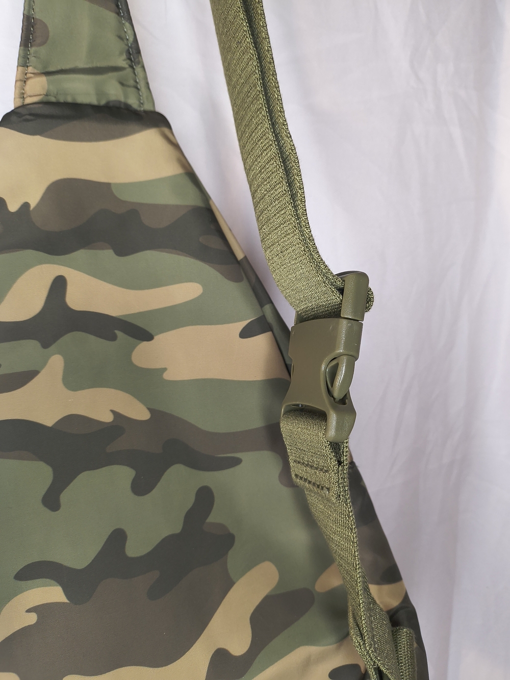 Victoria's Secret PINK Nylon Sling Backpack in a green camo pattern - Picture 6 of 6